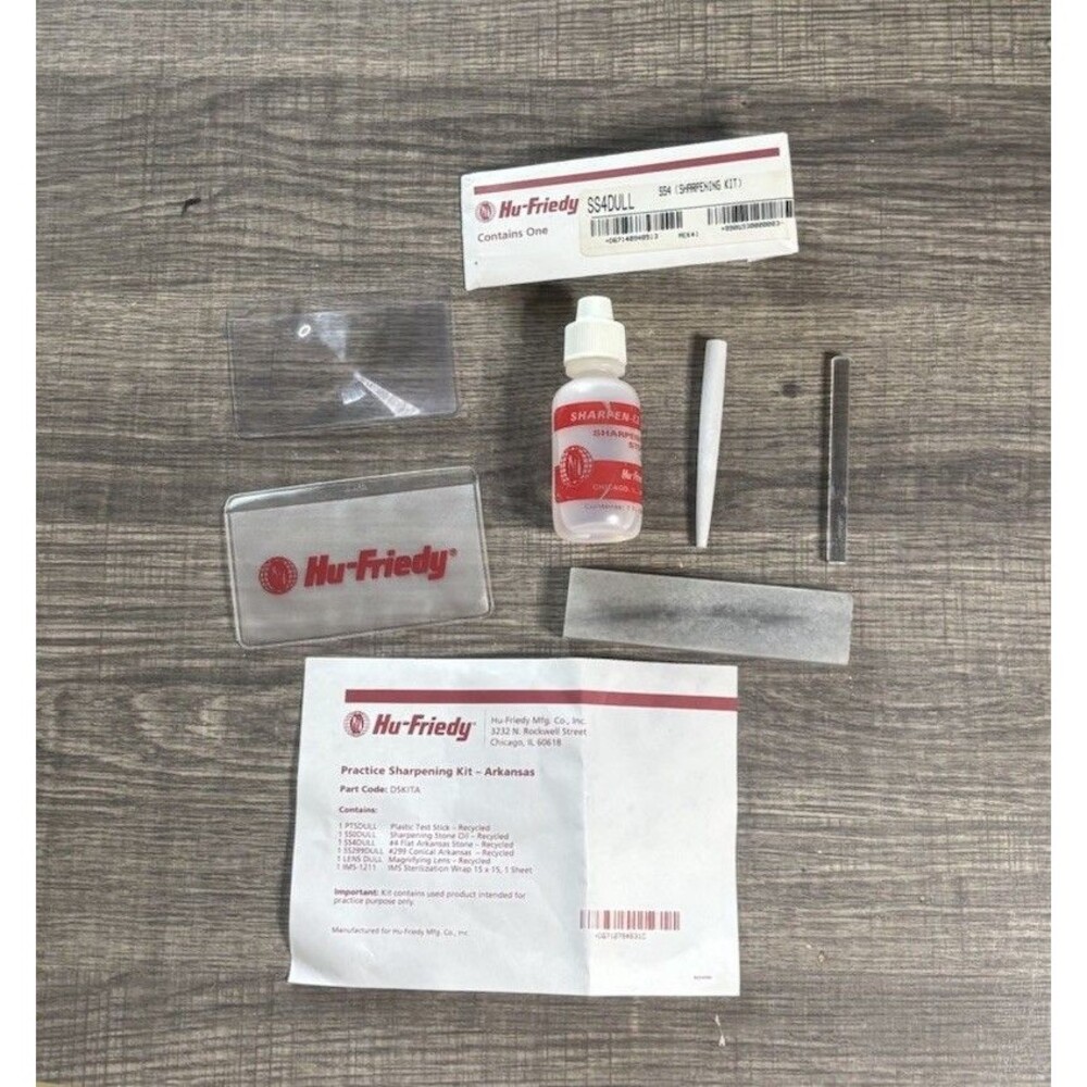 New Hu Friedy Dental Instrument Sharpening Kit Arkansas Stone Set DSKITA